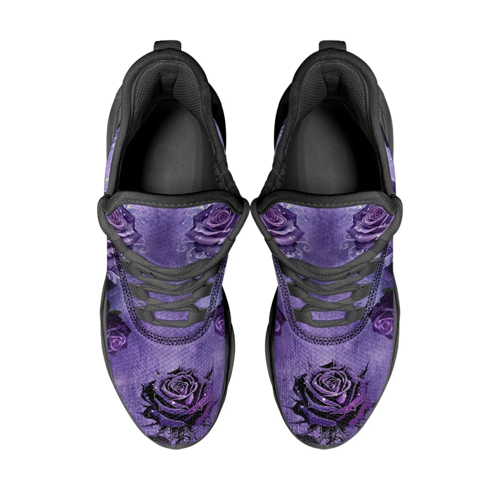 PENSTROLL Purple Rose Print Breathable Men's Running Shoes for Girls Mesh & EVA Athletic Sneakers Men's Sneakers