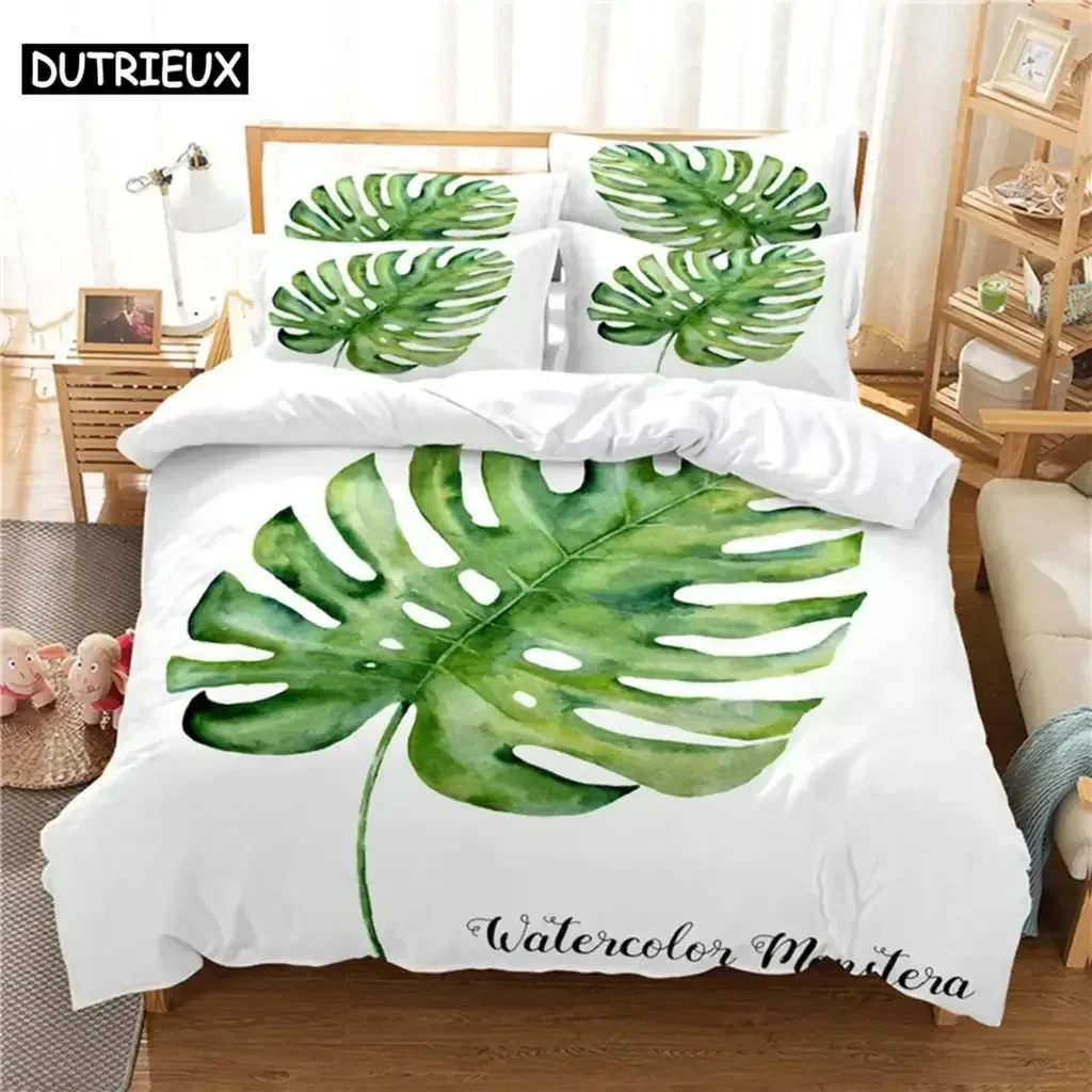 

Fresh Leaves Bedding Set Duvet Cover Set 3d Bedding Digital Printing Bed Linen Queen Size Bedding Set Fashion Design