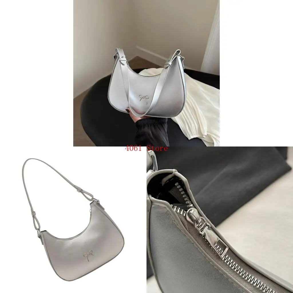 

Women's Compact Shoulder Bag Aesthetic Handbag PU Leather Underarm Bags
