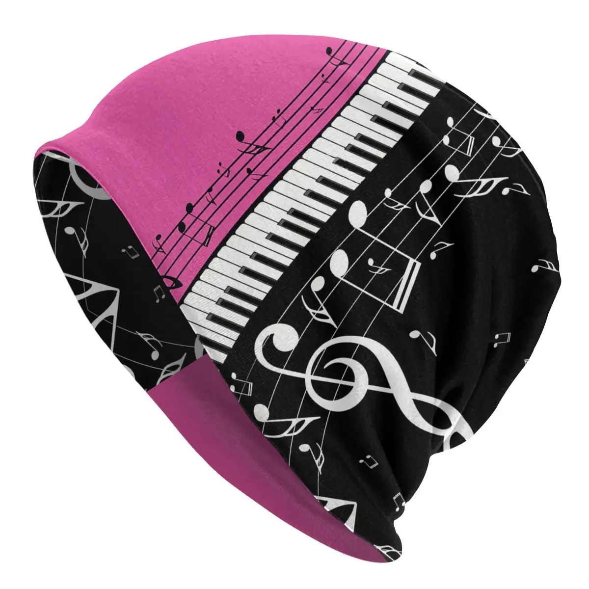 Piano Abstract Keys Music Notes Cap Men Women Paragraph Beanie Warm Fashion Hundred Take Ins Pullover Slouch Hiphop Thin Unisex