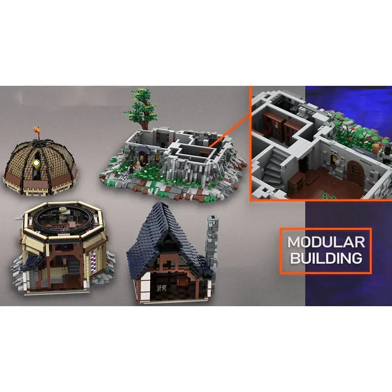 New MOC building block model boutique medieval observatory observation station children's toy gift DIY assembly set