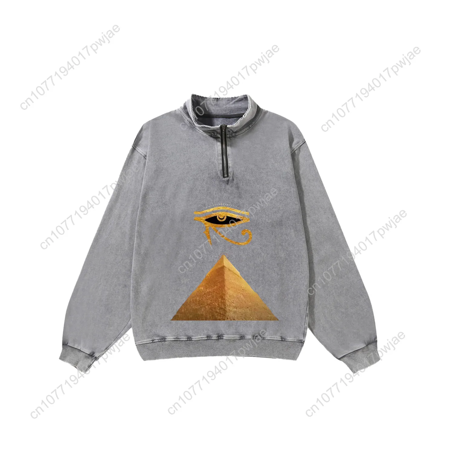 Horus Egyptian God Eye of Egypt Custom Retro Sweatshirt Mans Womans Half Zipper Vintage Sweat Shirt Photo Custom Made Tops