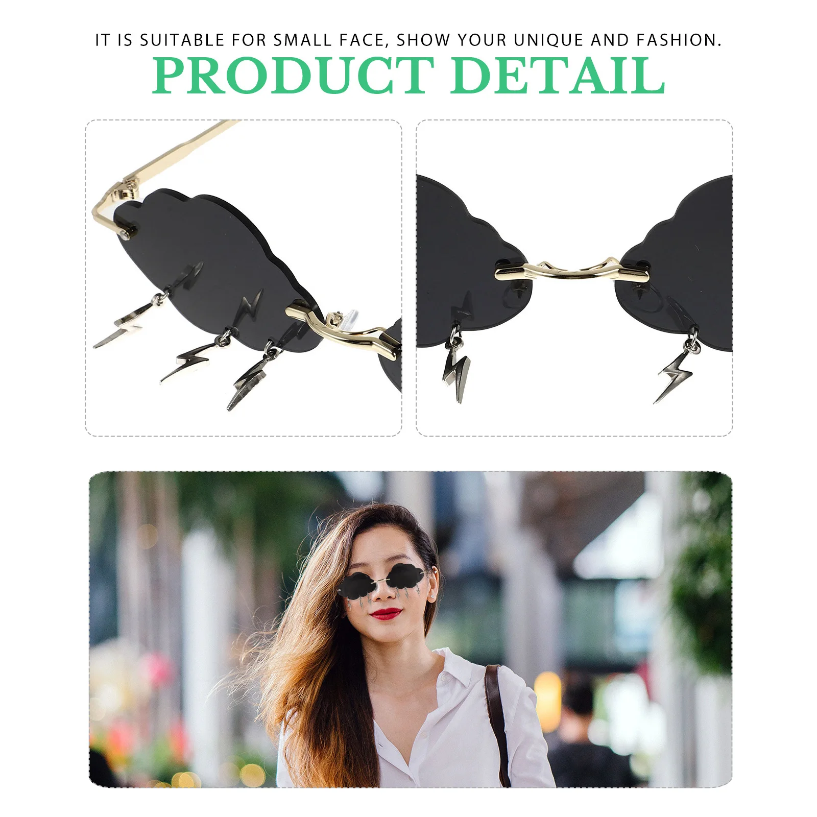 

Sunglasses Stylish Grey Unique Funny Cloud Glasses Party Photo Props Eye Protection Fashion Design Accessories Mens