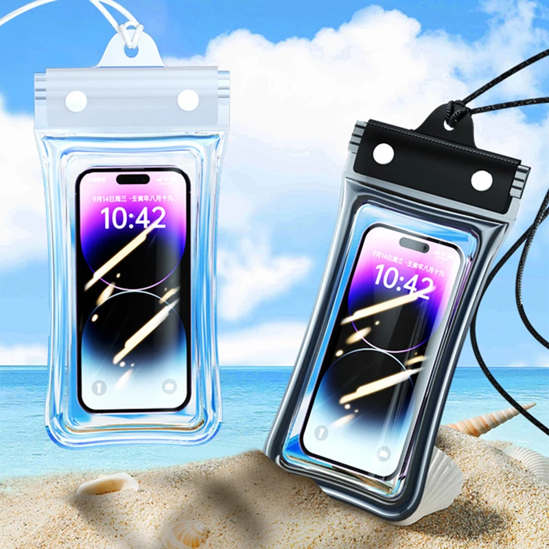 Waterproof Phone Bags Case Touch Screen Mobile Phone Cover with Lanyard Universal SmartPhone Cover Outdoor Swimming Diving