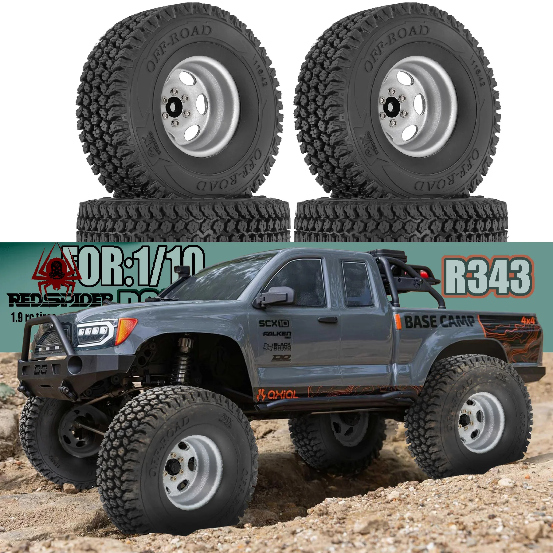 

1 комплект 1/10 RC Crawler 1,9 колеса с замком, высота шин, мягкие для Rocks Mud Traxxas TRX4 Axial SCX10 II III Redcat Gen 8