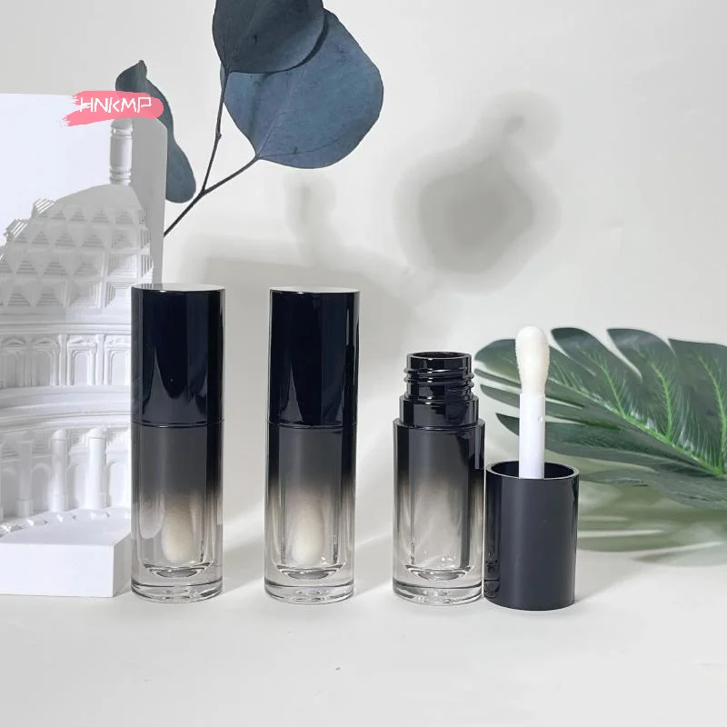 1/5 قطعة 6 مللي أنابيب ملمع الشفاه الفارغة المستديرة مع فرشاة الإبهام حاويات تعبئة ملمع الشفاه لأحمر الشفاه بنفسك وزيوت الشفاه
