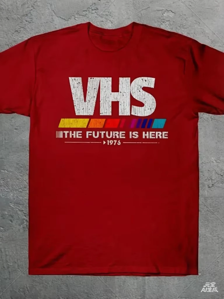 Vintage VHS The Future Is Here T-shirt Men Women Cotton Printed Short Sleeve 70s 80s 90s Throwback Nostalgia Streetwear Top