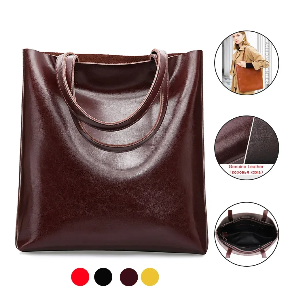 

Luxury Cow Leather Women Handags Female Shoulder Bag Genuine Leather Fashion Ladies Handbag Big Tote Bags for Women Bolsa Choice