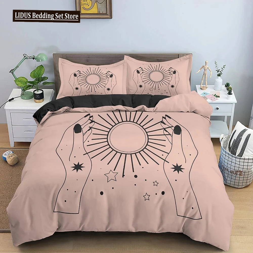 

Sun And Moon Duvet Cover Set Exotic Mandala Divination Theme Queen King Size Quilt Cover 2/3Pcs Soft Polyester Comforter Cover