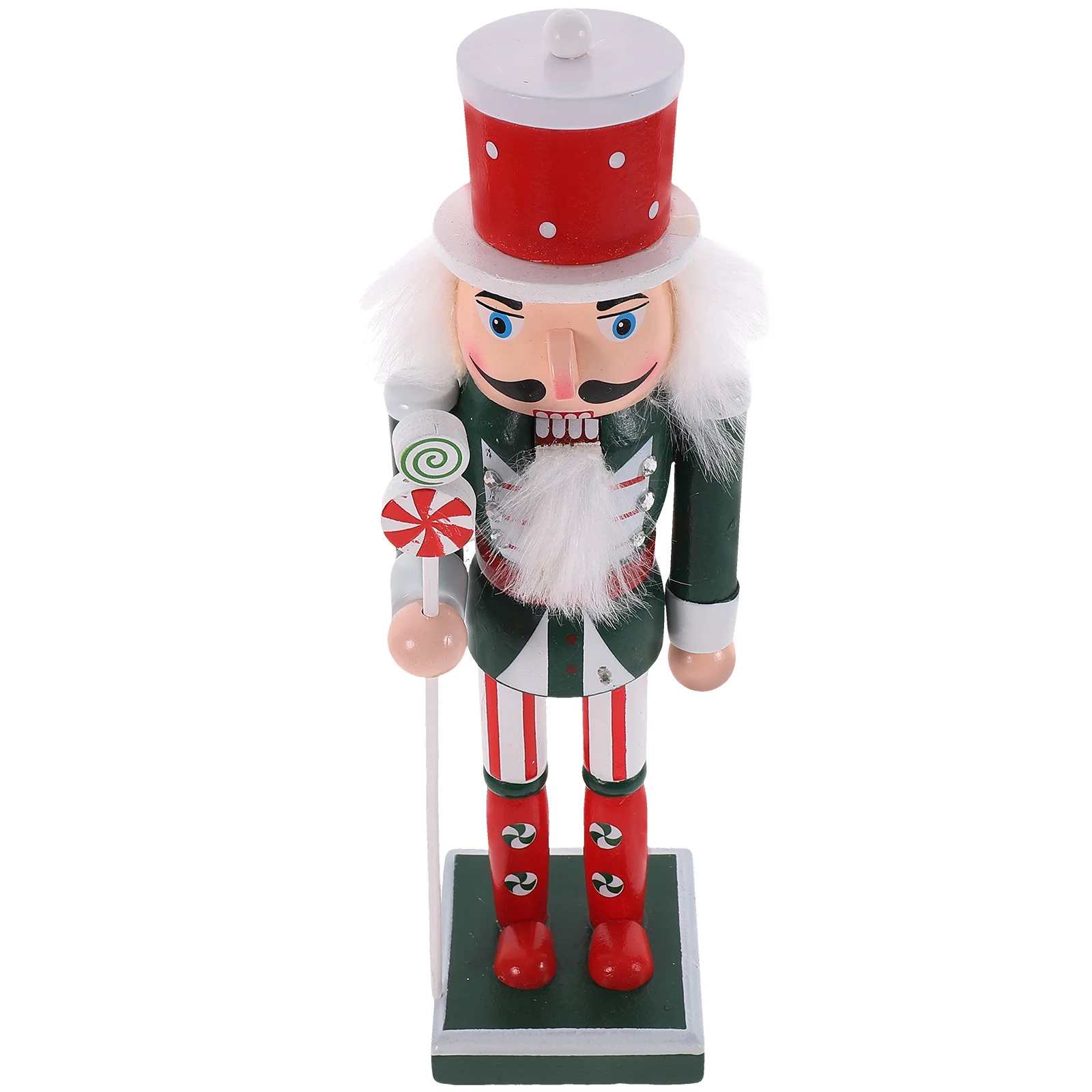 

Nutcracker Soldier Christmas Figure Desktop Decor Candy Red Hat Wooden For Xmas Figurine Craft Man Kids Toys