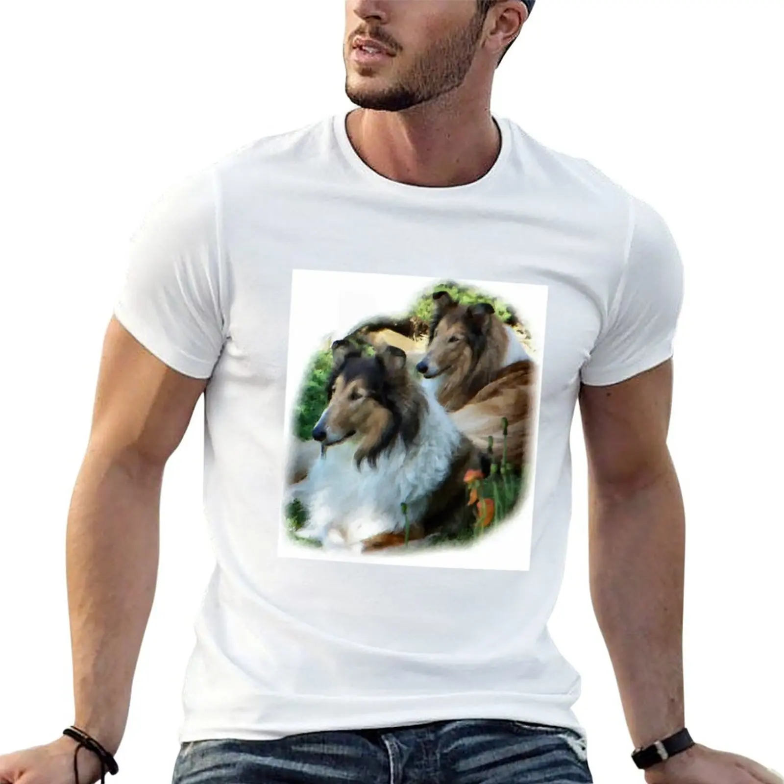 

Rough Collie Lovers Art Gifts T-Shirt clothes tops summer tops cute clothes big and tall t shirts for men