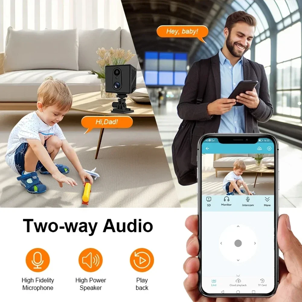 3MP Wifi Security Camera Color Night Vision Home Cam 2 Way Audio Motion Detection Alarm Bady Monitor Indoor Surveillance Camera