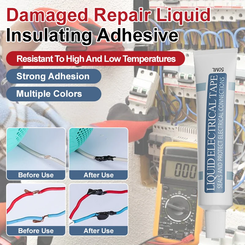 Liquid Insulation Tape Flame Retardant High Temp Resistant Waterproof Electrical Tape for Wire Cable Repair DIY Tools
