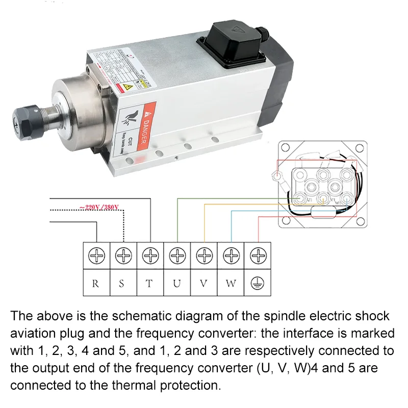 محرك المغزل باستخدام الحاسب الآلي تبريد الهواء 220 فولت 2.2 كيلو وات ER20 المغزل المبرد بالهواء مع شفة لآلة طحن جهاز التوجيه باستخدام الحاسب الآلي النقش النجارة