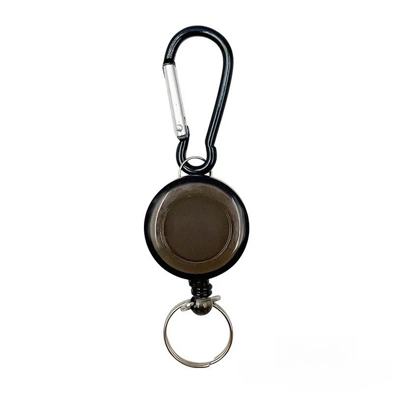 Retractable Steel Wire Keychain with Carabiner for Outdoor Activities - Heavy Duty Anti-Lost Badge Holder for Keys ID