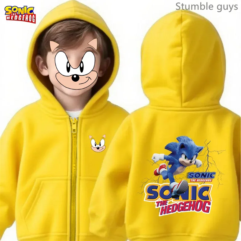 سونيك كيدز أنيمي الرمز البريدي هوديي ربيع الخريف ملابس الأولاد الفتيات ملابس رياضية ملابس يومية غير رسمية #6