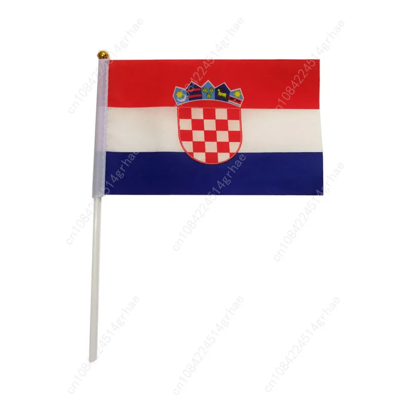 クロアチア手旗 クロアチア国旗 小型ミニ手持ち旗 10枚入り 14x21cm ワールドカップ スポーツイベント応援用手持ち旗
