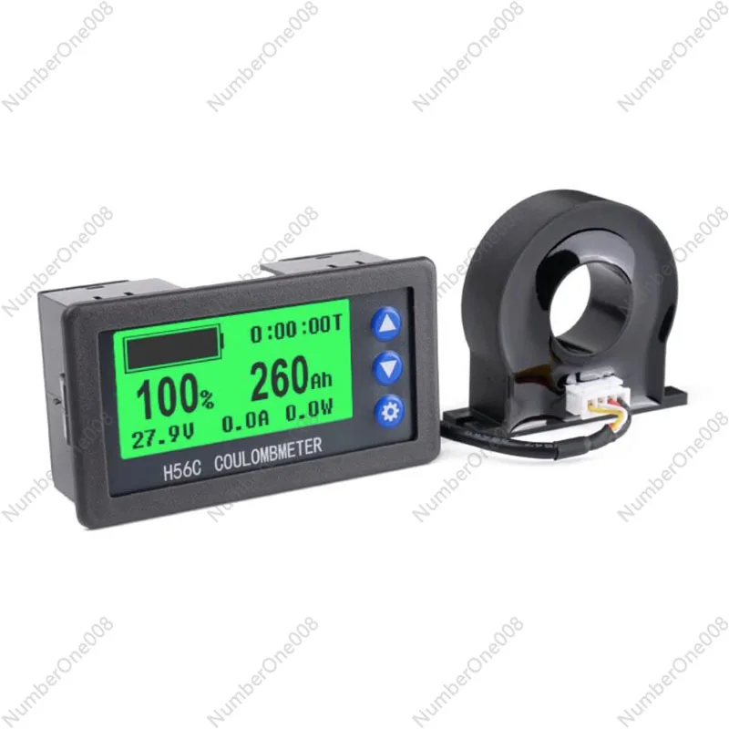 H56C DC 9-100V 200A Battery Monitor Hall Coulomb Meter Lithium Lead-acid Battery Capacity LCD Display