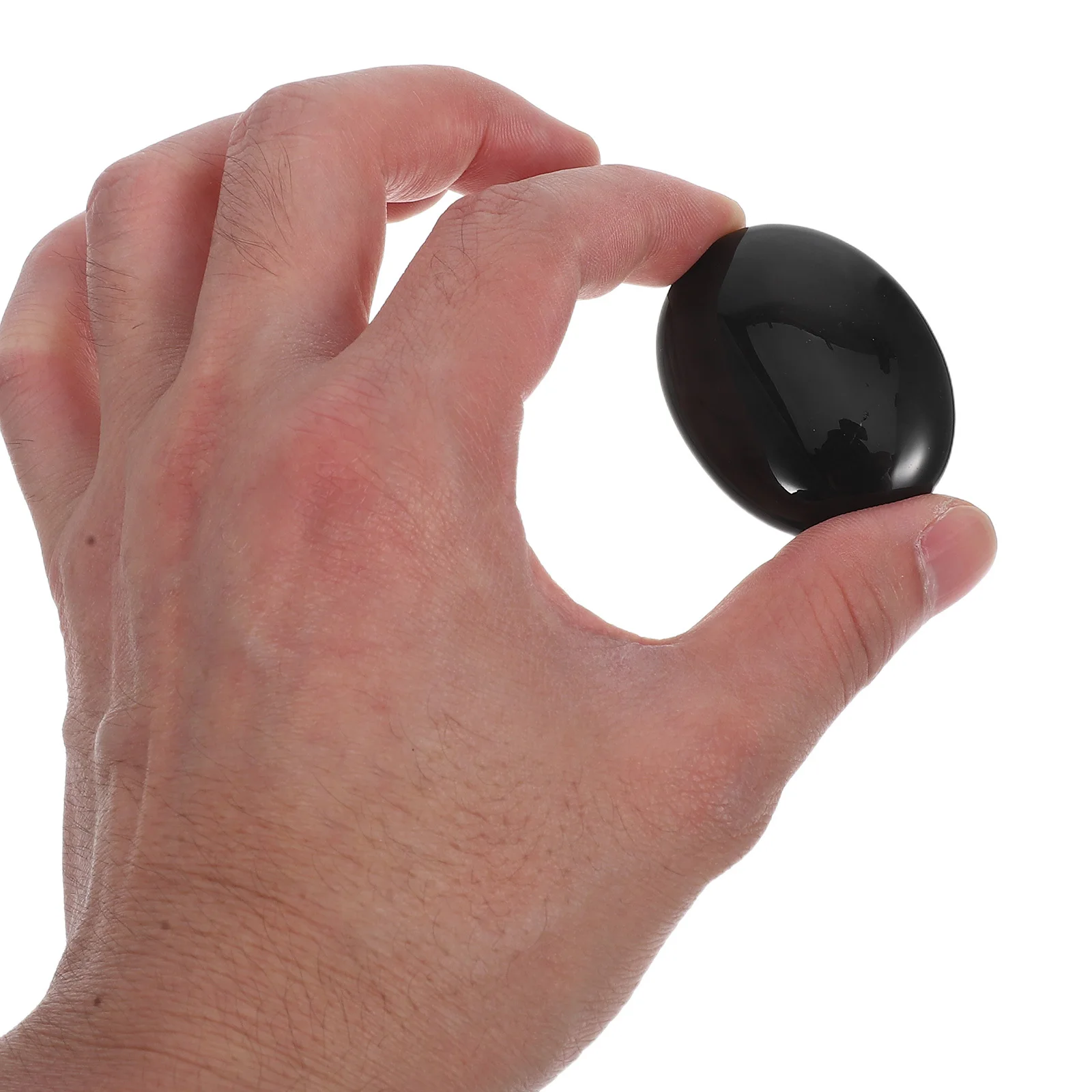 

4Pcs Natural Obsidian Therapy Stones Smooth Palm-Sized Worry Crystals for Home Office Travel Stress Relief Meditation Gift Set