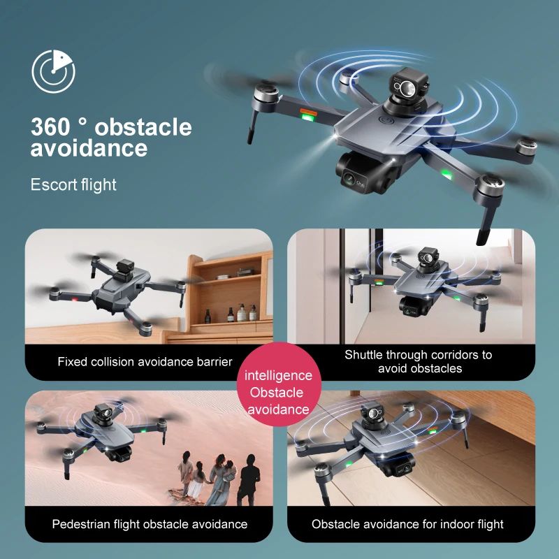 RG101 Pro Drone Cardán de 2 ejes 360 °   Evitar obstáculos HD Cámara dual Fotografía aérea GPS sin escobillas Recorno plegable Quadcopter