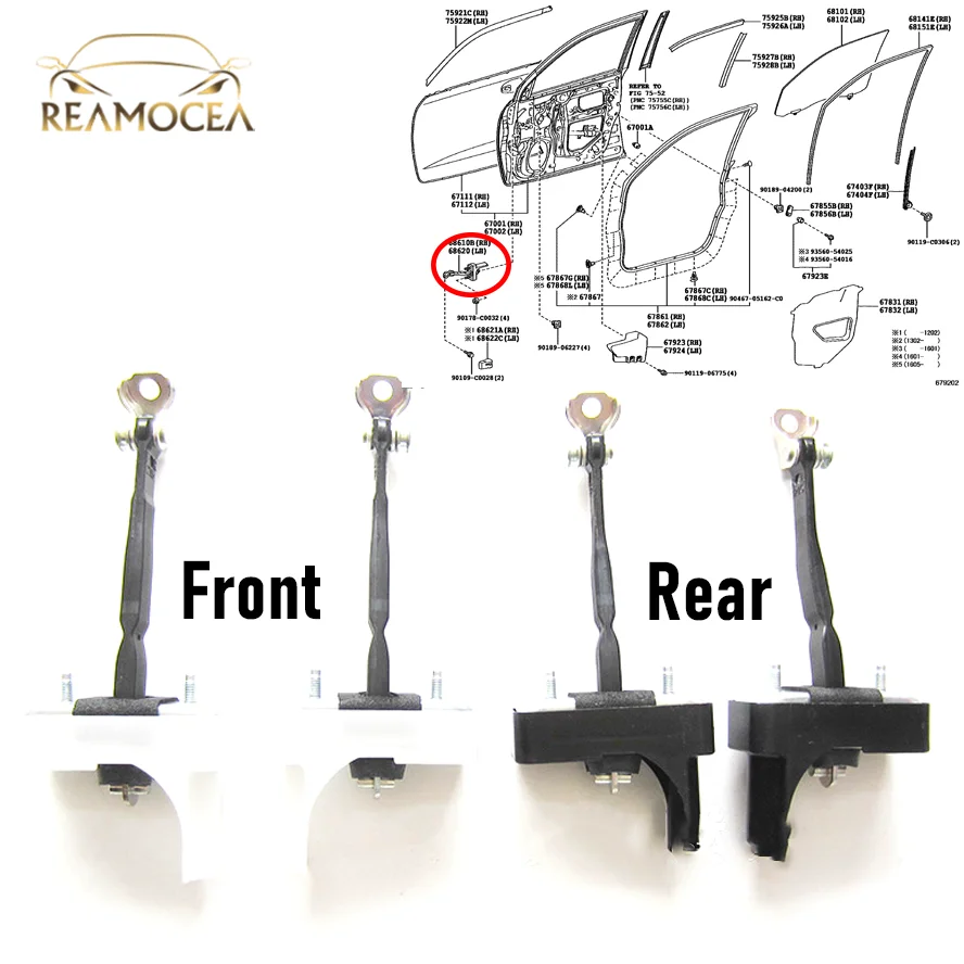 

Reamocea 1 шт. стопор для проверки двери автомобиля для Toyota LAND CRUISER 200 LC200 2007-2019, передний/задний левый/правый ремень для проверки двери