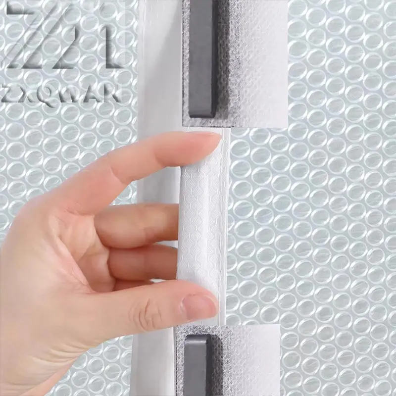 Balcony Magnet Windproof and Cold proof Bubble Film Insulation Door Curtain Thickened Partition Windproof Curtain No Drilling