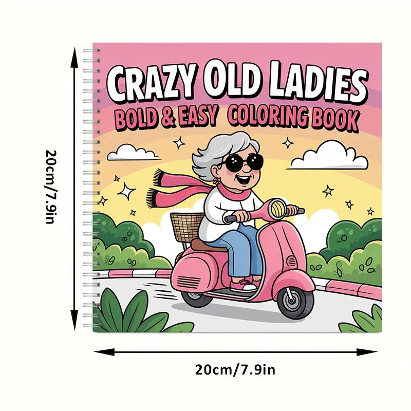 Crazy Ladies Bold-easy Patterns Coloring Book for Adults Cute Drawing Book Perfect Gift for Birthday Back to School Art Supplies
