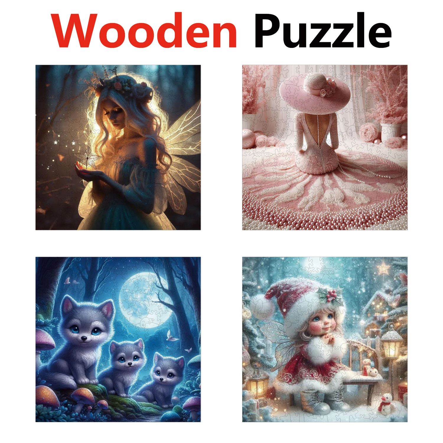 

Fairy Beauty Wolf Elf Animal Puzzles High Quality Jigsaw Puzzle Wooden Puzzle Best Christmas Gift