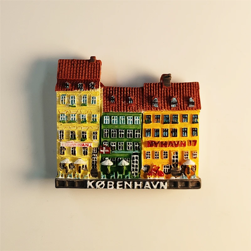 Северная Европа, Дания, Копенгаген, 3D стереоскопические, туристические сувениры, картина из смолы, украшение для дома, магниты на холодильник