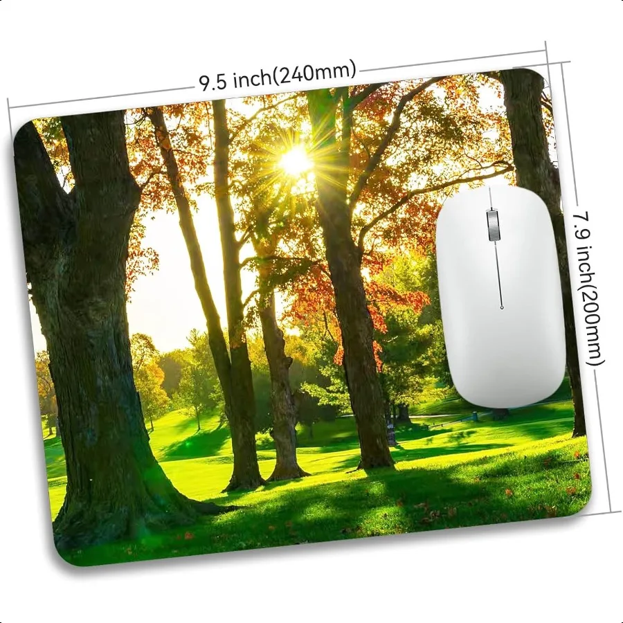 Beautiful Natural Scenery Forest Design Mouse Pad Mat Rec NonSlip Rubber Base Mousepad