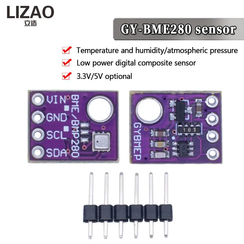 official GY-BME280-3.3 BME280 5V 3.3V Digital Sensor Temperature Humidity Barometric Pressure Sensor Module I2C SPI 1.8-5V