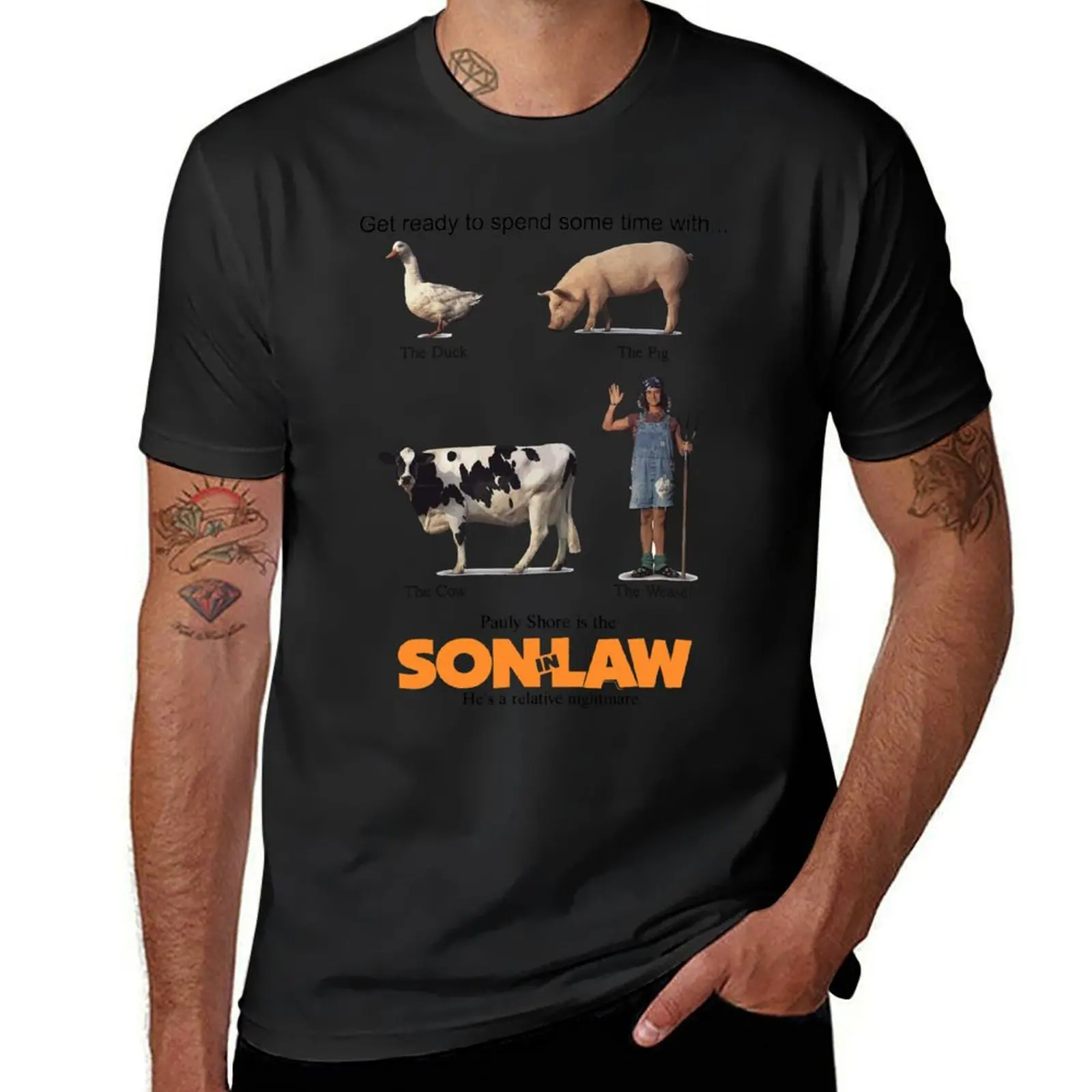 Son In LawThe Duck + The Pig + The Cow + THE WEASEL Classic 90's Grunge Era Pop Culture Pauly Shore Comedy Movie T-Shirt