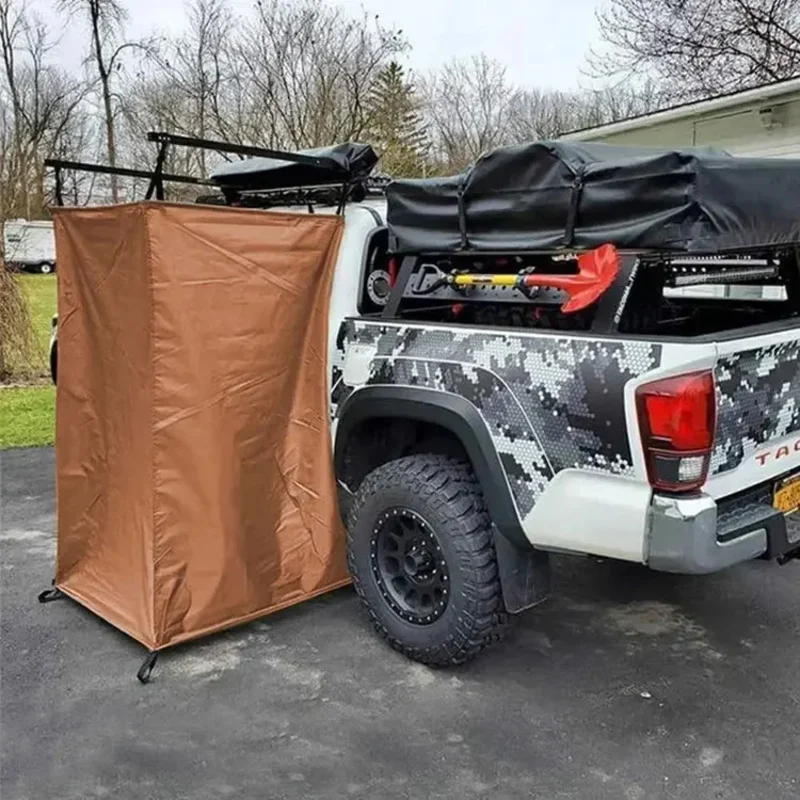 Namiot prysznicowy do samochodu, składany, przenośny, do użytku na zewnątrz, jako toaleta kempingowa lub przewijalnia.