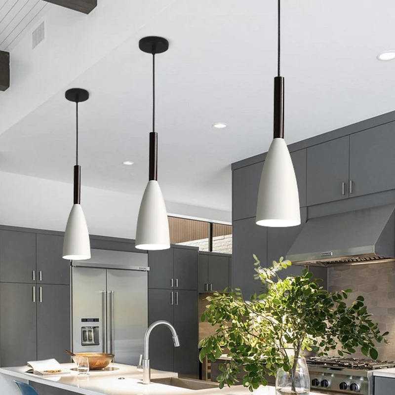 Modern Nordic Pendant Lights Simple Lamps Multicolor Minimalist Hanging Lamps E27 Edison Bulb for Kitchen Dining Bedroom