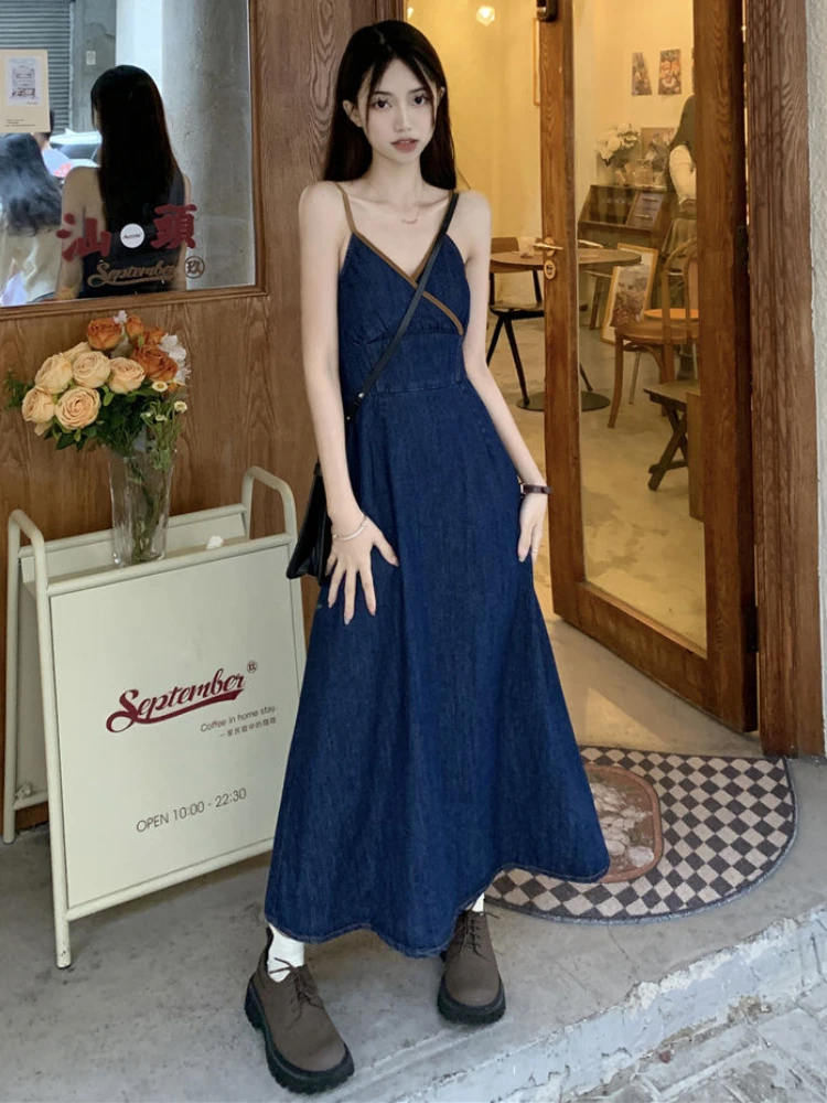 Denim Dress Sets Women Slim Korean Style Aesthetic Leisure High Street College Spring Autumn Fashion Normcore Prevalent Chic