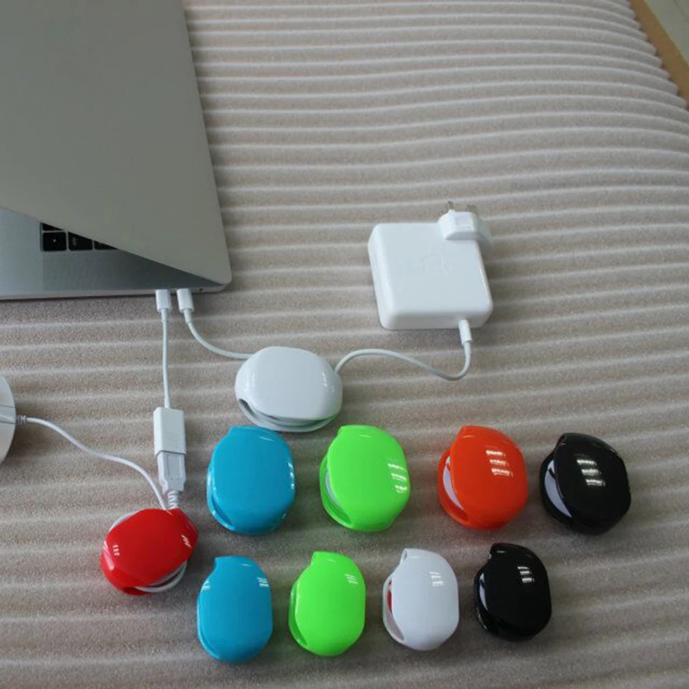 

AUTOMATIC Cord-Winder For Headphones Earbuds One-button Operation For Quick And Easy Cord Winding. Desk Organizer