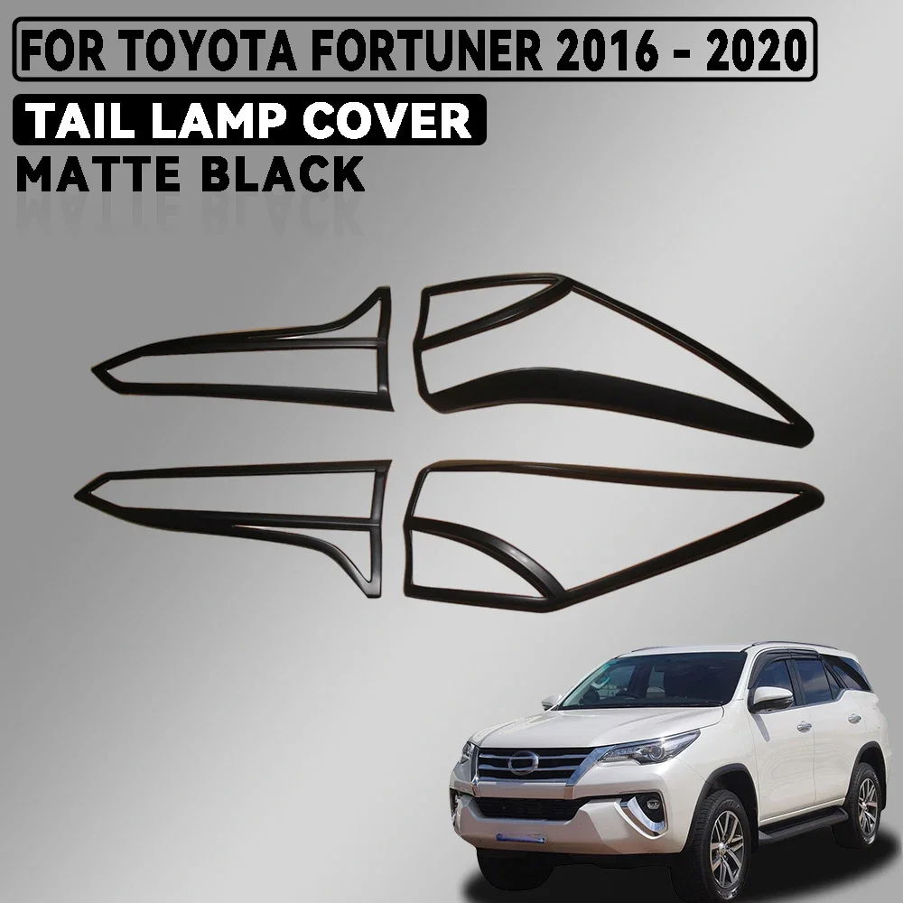

For Toyota Fortuner 2016 - 2020 Abs Silver and Matte Black Car Tail Lamp Cover Trim Car Accessories Exterior Decorate