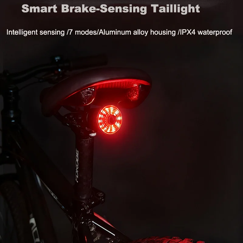 

Cycling Tail Light Outdoor Highlight USB Charging Smart Brake Tail Light Ipx4 Waterproof Eblike Warning Rear Lamp Light