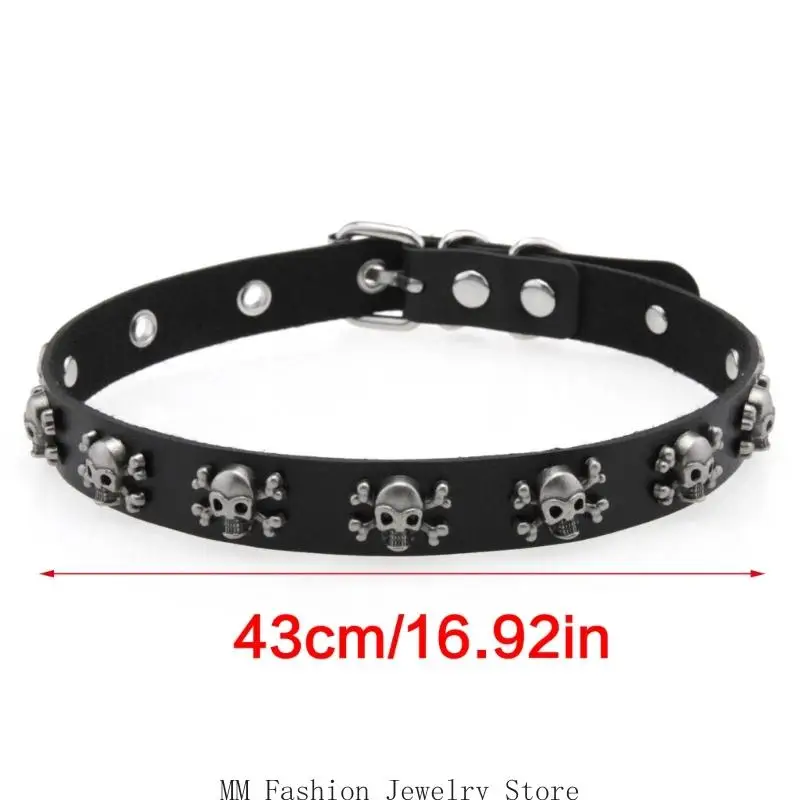 D0UB – ras du cou unisexe en collier avec breloque tête mort, bijoux à mode des années