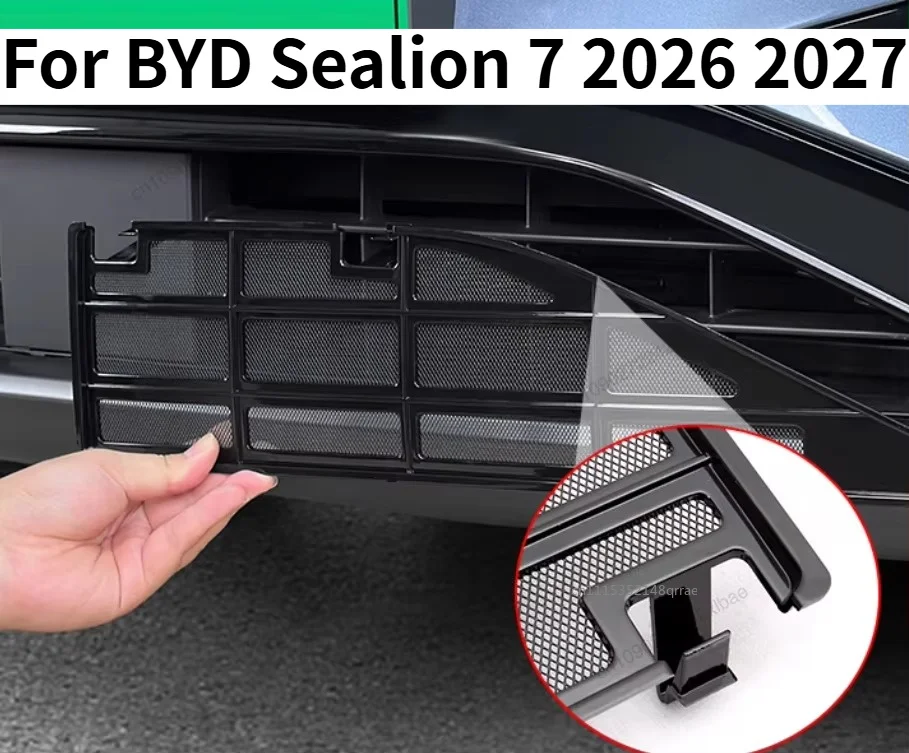 ABS Car Honeycomb Grid For BYD Sealion 7 Sealion 07 EV 2027 2026 Auto Bumper Grill Guard Inserts Air Inlet Cover Accessories