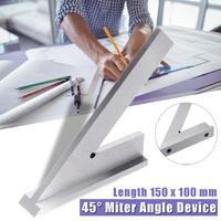 Stainless Steel 45 Degree Miter Angle Corner Ruler Wide Base Gauge Woodworking Measuring Tools