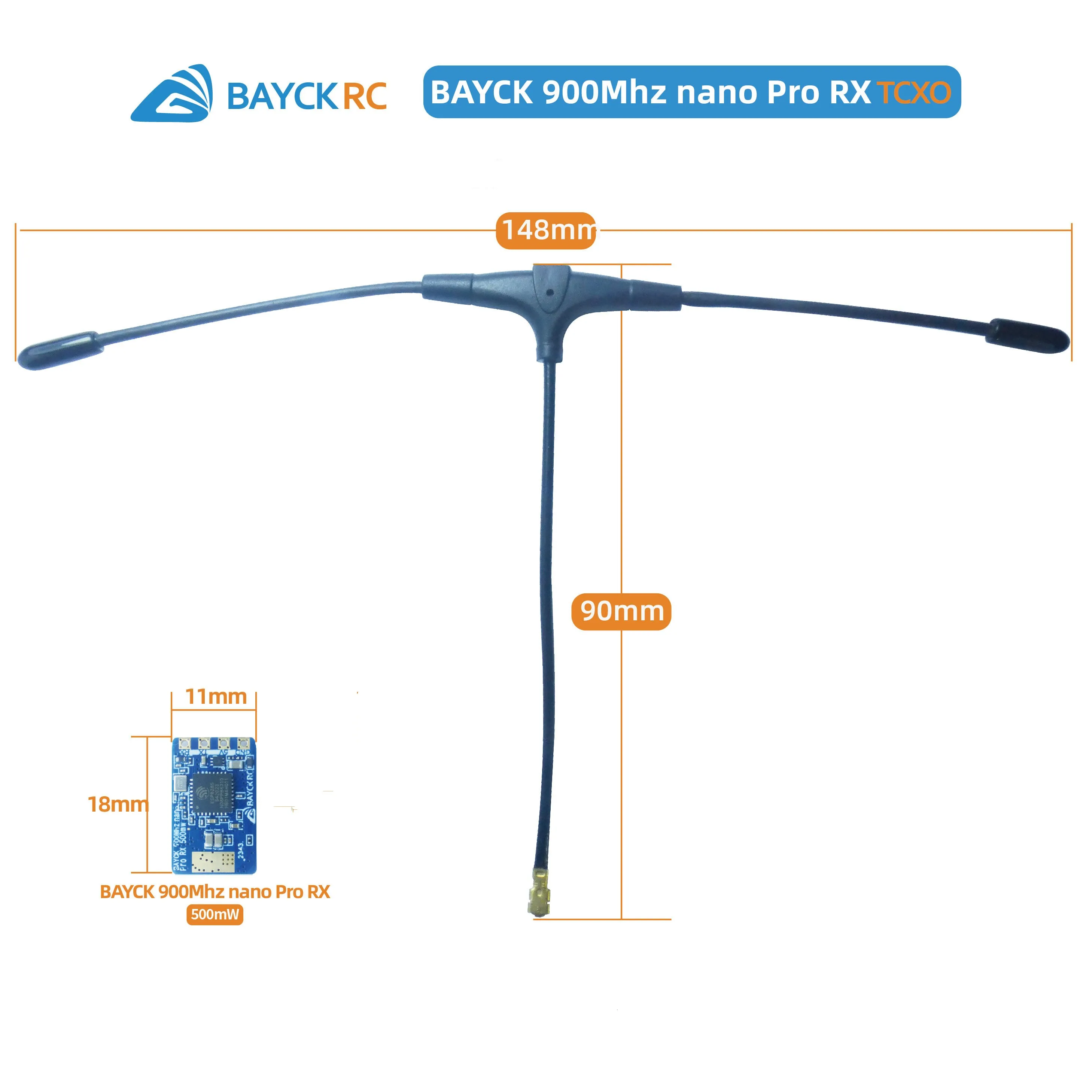 New BAYCK ELRS 915M NANO PRO Receiver ExpressLRS 500mW 5KM IPEX1 Double Filter Long Range For RC FPV Drones Airplane Parts