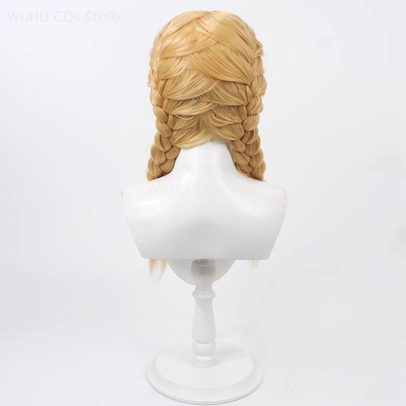 Anime Game THE IDOLM@STER Fujita Kotone Cosplay Wig Golden Braided Heat Resistant Synthetic Hair Halloween Party Role Play