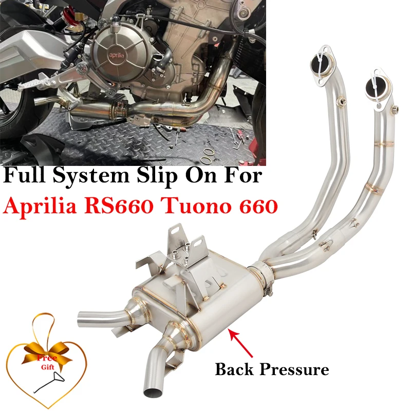 

Для Aprilia RS660 RS 660 Tuono 660 2021 2022 мотоциклетный выхлопной коллектор Соединительная труба оригинальный глушитель заднее давление Передняя средняя труба