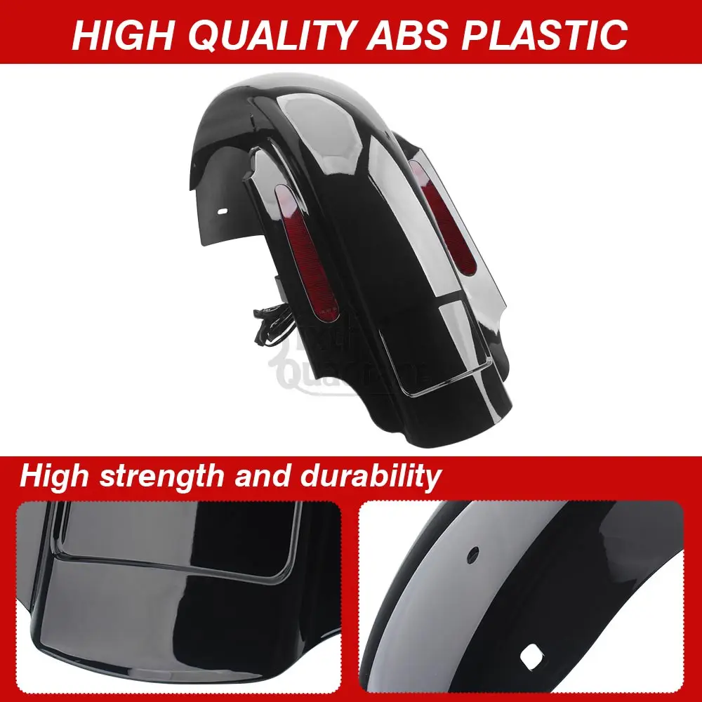 نظام حاجز خلفي ممتد للدراجة النارية مع ضوء LED لدراجة Harley Touring Road King Electra Street Glide FLHTC FLHR FLTR 93-2008 #2