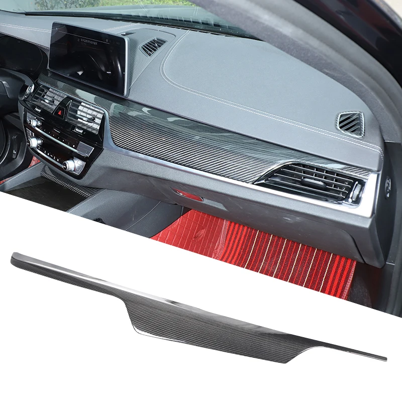 

Для BMW 5 серии G30 G38 2017-2023/6 серии GT G32 18-2021 декоративная панель приборной панели из настоящего углеродного волокна, аксессуары для салона автомобиля