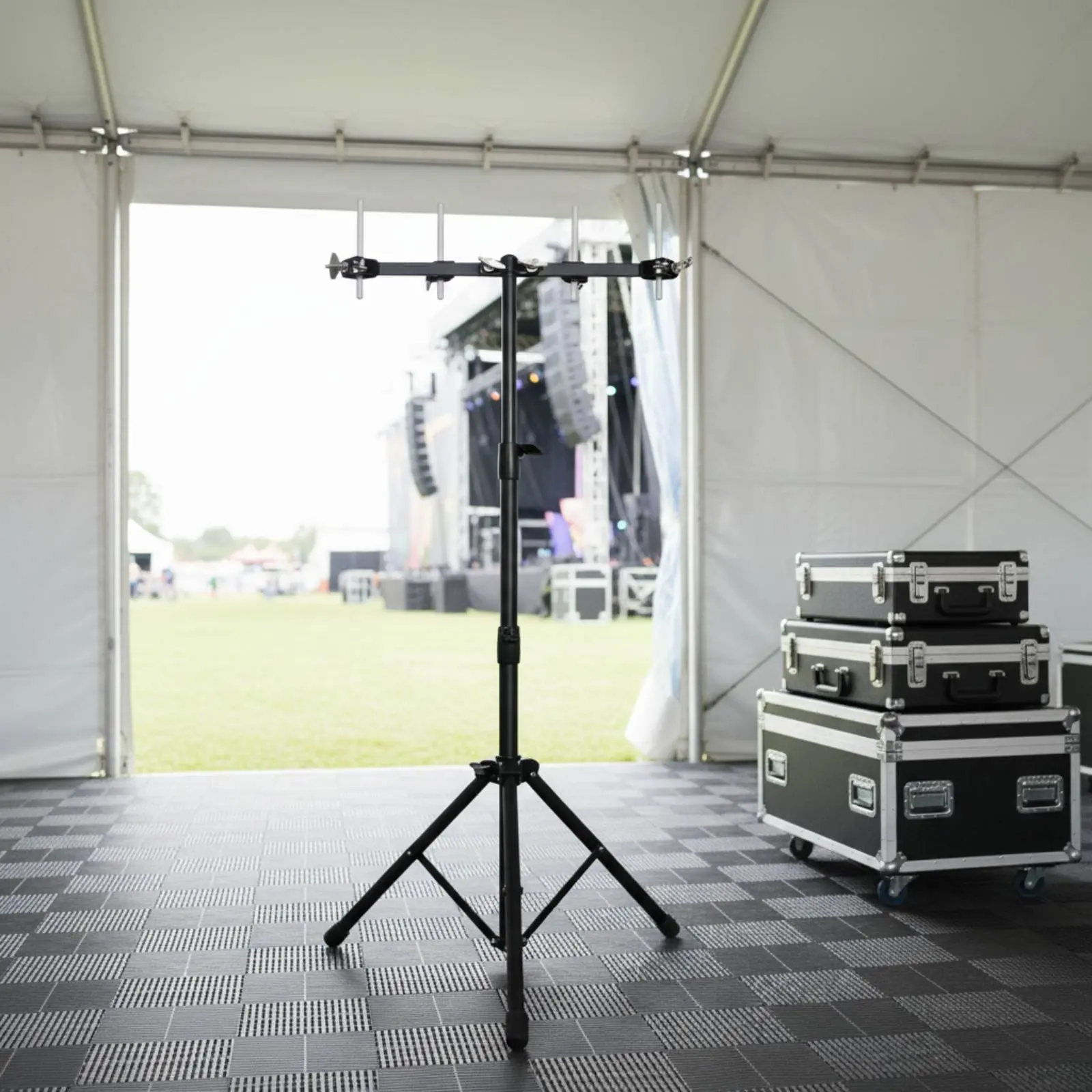 

Cowbell Stand Portable Folding Cowbell Holder Bell Mount Stand Foldable Music Gear Heavy-Duty for Band Players, Recording Studio