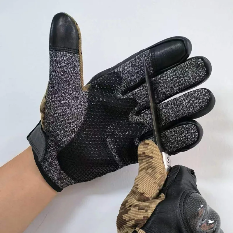 Level 5 Protection Anti-Cut Anti-Static Touch Screen Compatible Gloves Camo Steel Wire Metal Mesh Safety Cut-Resistant Gloves