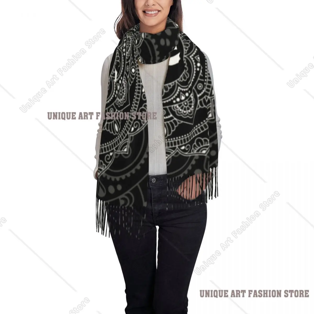 Personnalisé Om Mandala gland écharpe femmes doux bouddhisme Aum Yoga méditation châle enveloppement dames hiver foulards