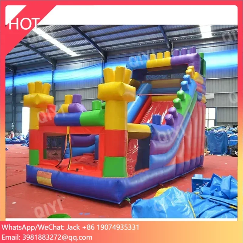 Inflatable Bouncer Building Blocks Slide Inflatable Slides With Blower Kids Adults for Sale